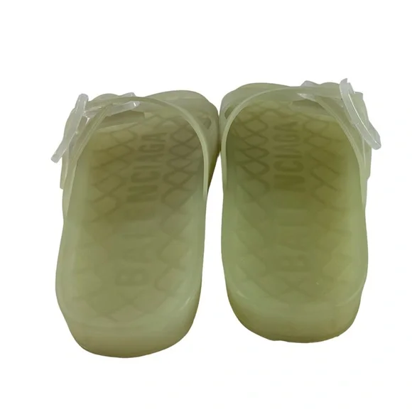 BALENCIAGA Transparent Plastic Mallorca Buckle Slide Women's Sandals 37 - 7US